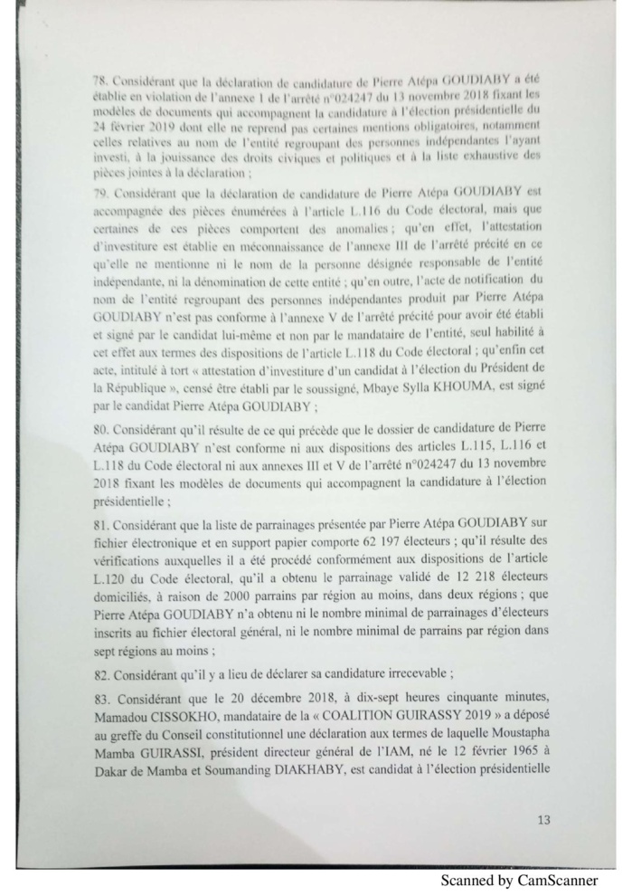 L'intégralité de la décision du Conseil constitutionnel à propos de la liste des candidats de la présidentielle 2019 (document)