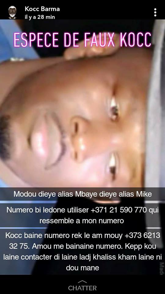 Kocc dévoile le visage de l’homme qui se faisait passer pour lui (Photos) Kocc dévoile le visage de l’homme qui se faisait passer pour lui (Photos)