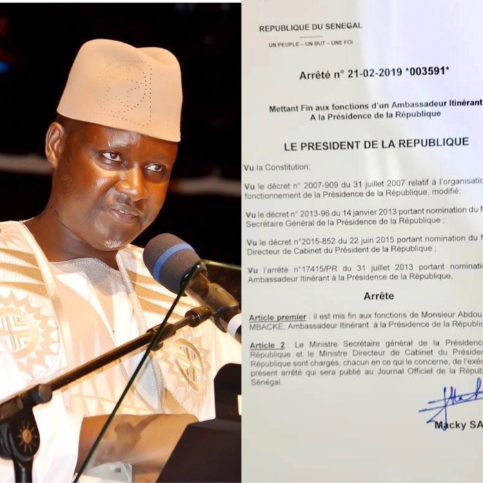 Soutien à Idrissa Seck : Serigne Abdou Samad Mbacké limogé Soutien à Idrissa Seck : Serigne Abdou Samad Mbacké limogé