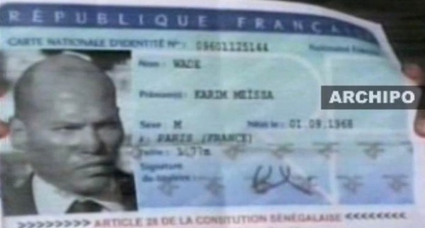[Image] Carte nationale d’Identifié française de Karim Wade