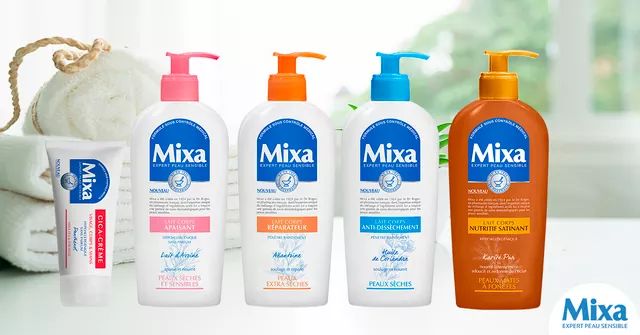 Lancement aujourd'hui de la nouvelle gamme de soins de corps pour les peaux sensibles de MIXA, ce sera en Live-Streaming