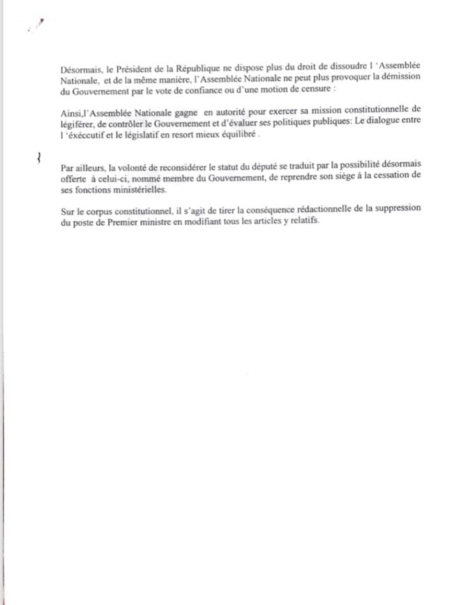 Le successeur de Macky Sall en 2024 ne pourra pas dissoudre l’Assemblée Nationale 
