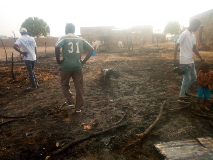 Images de l'incendie dans le village Kossy Aly Gueye