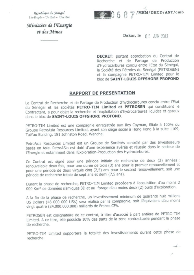 Decret Cayar Offshor et Decret Saint Louis Offshor signés par Macky Sall Decret Cayar Offshor et Decret Saint Louis Offshor signés par Macky Sall