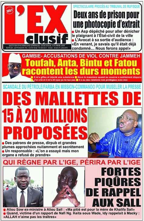 Corruption de patrons de presse: le Palais et des patrons de presse vont saisir la justice !