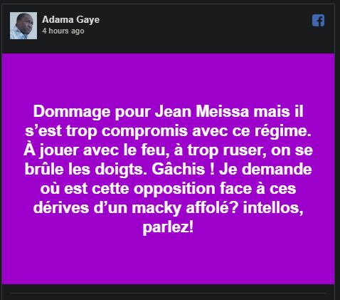 Adama Gaye « insulte » Jean Meïssa Diop et suscite la colère de certains journalistes Adama Gaye « insulte » Jean Meïssa Diop et suscite la colère de certains journalistes