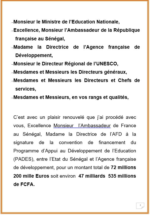 PHOTOS + DISCOURS : Cérémonie de signature de l'accord de financement du PADES, Etat du Sénégal / AFD