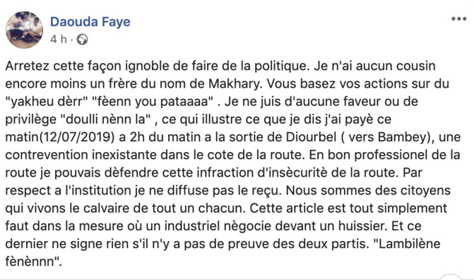 Escroquerie Foncière Babacar Faye Dit Makhary Le Faux - 