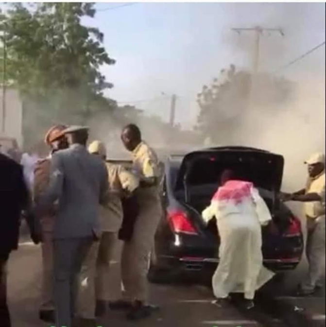 Limousine en feu : qui est l’homme en caftan blanc près de la voiture présidentielle ?