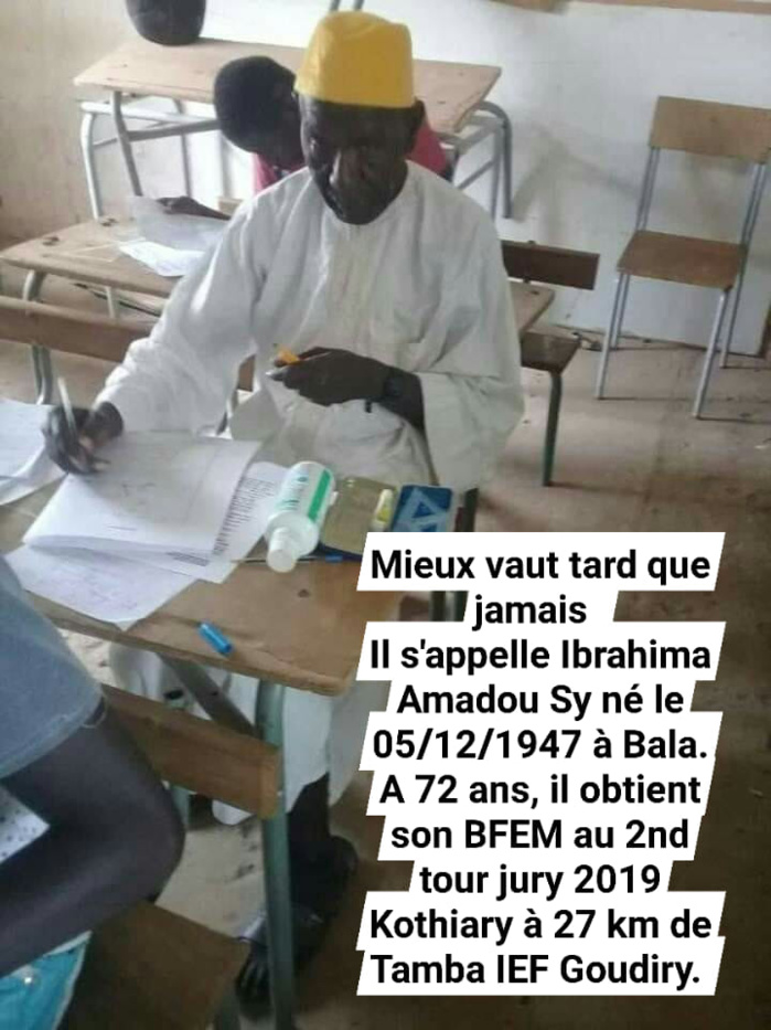 PHOTOS - Voici Ibrahima Amadou Sy, 72 ans, le doyen des candidats au BFEM 2019