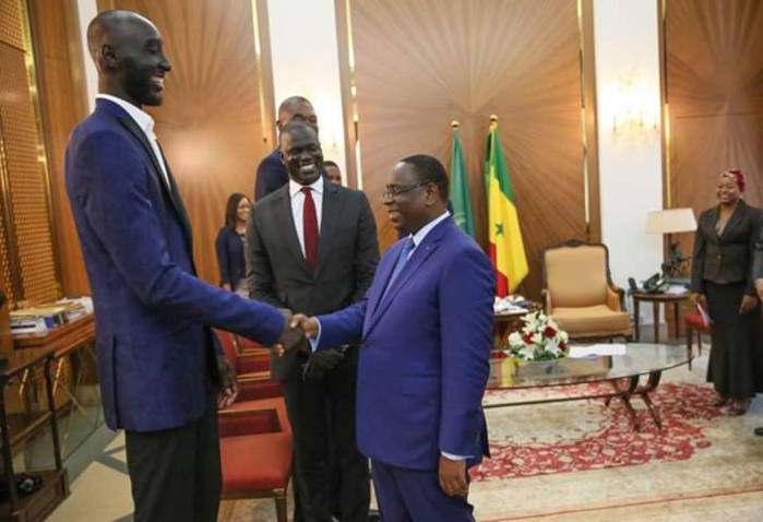 Tacko Fall reçu par le président Macky Sall, le 30 juillet 2019