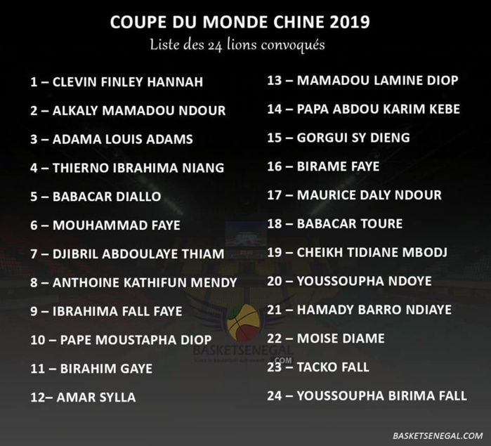 Basket Chine 2019: Malèye Ndoye et Xane d’Almeida zappés, Tacko Fall, Youssoupha Fall convoqués 
