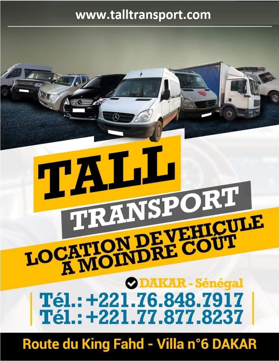 TALL TRANSPORT, la référence dans le domaine de la location de véhicules au Sénégal est une entreprise de transport au service des hommes.