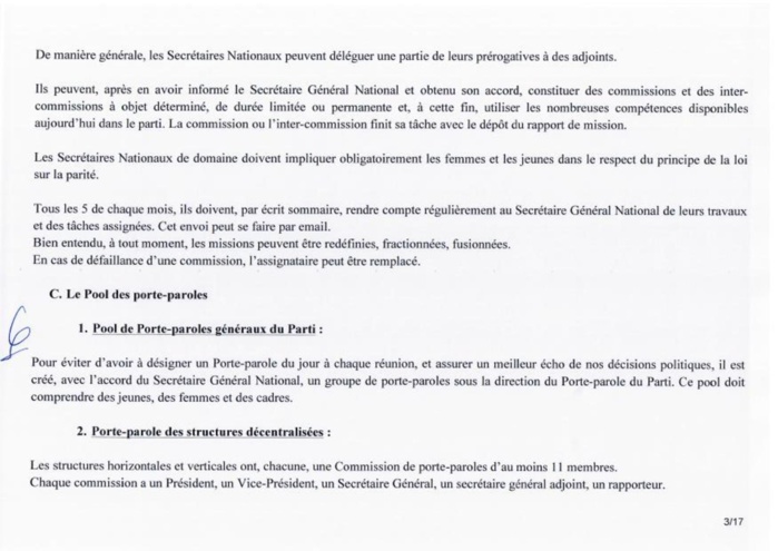 Urgent: Voici la composition du nouveau Secrétariat national du PDS (Documents)