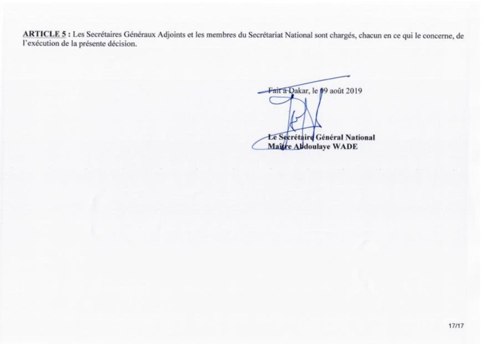 Urgent: Voici la composition du nouveau Secrétariat national du PDS (Documents) Urgent: Voici la composition du nouveau Secrétariat national du PDS (Documents)