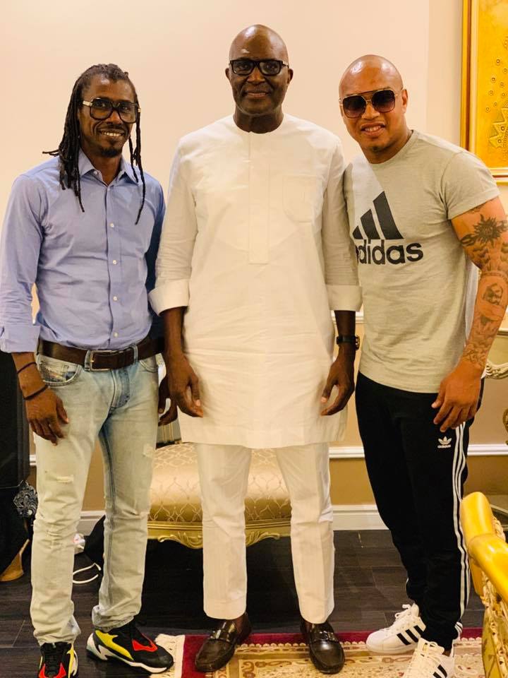 PHOTOS - Quand Aliou Cissé et El Hadj Diouf se retrouvent chez le milliardaire Babacar Ngom