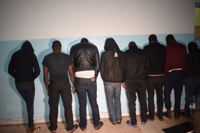 Neuf individus dont une femme (à gauche) arrêtés en janvier 2019  (Photo : Police nationale)