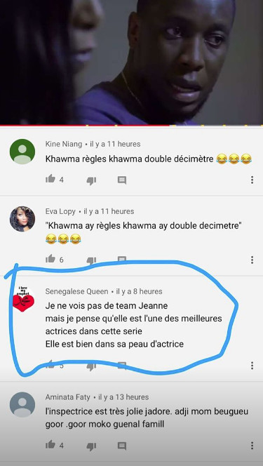 Korka, alias «Jeanne » dans la série « Moeurs » fait actuellement le Buzz sur les réseaux sociaux Korka, alias «Jeanne » dans la série « Moeurs » fait actuellement le Buzz sur les réseaux sociaux