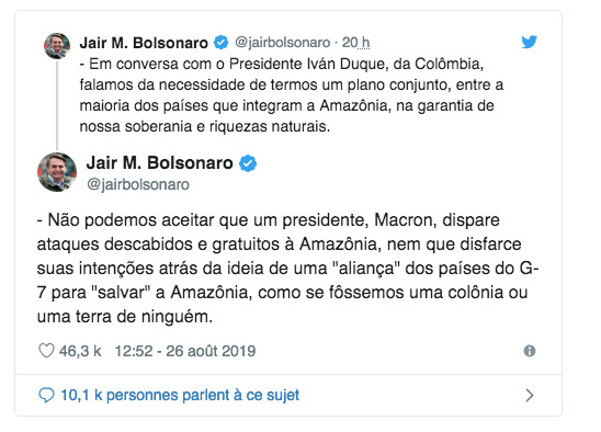 Remonté contre Macron, le Brésil rejette l'offre d'aide à la reforestation du G7