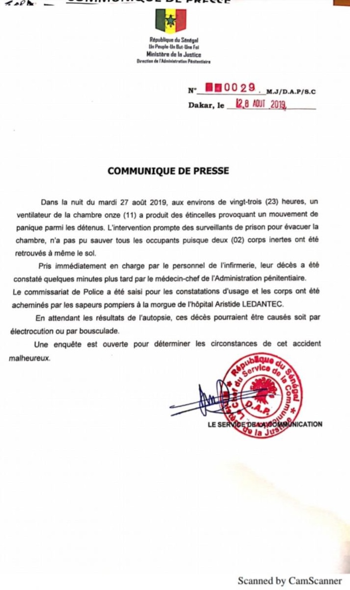 URGENT- Deux détenus meurent à la chambre 11 de la prison de Rebeuss