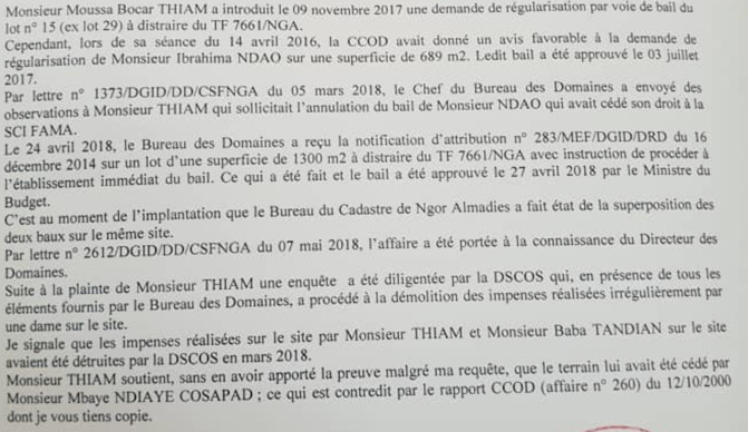 Constructions démolies aux Almadies: Ces éléments de l'affaire qui confondent Moussa Bocar Thiam et Baba Tandian Constructions démolies aux Almadies: Ces éléments de l'affaire qui confondent Moussa Bocar Thiam et Baba Tandian