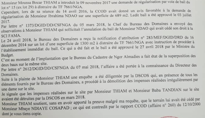 Constructions démolies aux Almadies: Ces éléments de l'affaire qui confondent Moussa Bocar Thiam et Baba Tandian