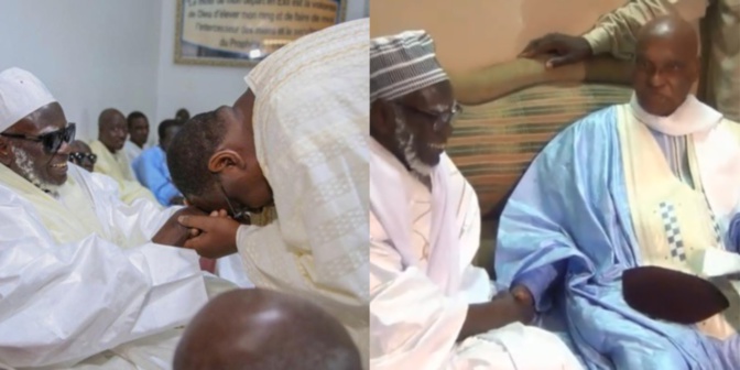 Me Abdoulaye Wade arrive à Massalikoul Jinaan sous les acclamations des fidèles, au même moment que le Président Macky Sall