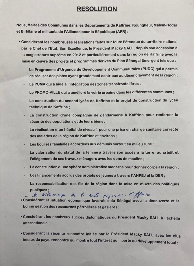 Kaffrine : 29 maires et un président de Conseil départemental lâchent Yaya Sow Kaffrine : 29 maires et un président de Conseil départemental lâchent Yaya Sow