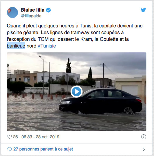 Tunisie: Des pluies torrentielles paralysent Tunis