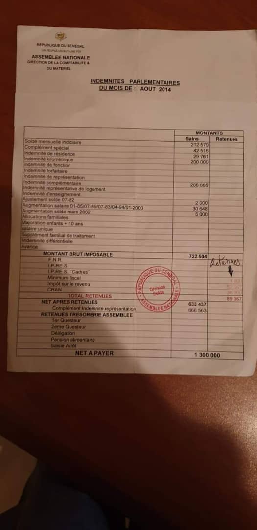 Impôt des députés: Interpellé par un compatriote, Mamadou Diop Decroix détaille tout, preuves à l'appui Impôt des députés: Interpellé par un compatriote, Mamadou Diop Decroix détaille tout, preuves à l'appui