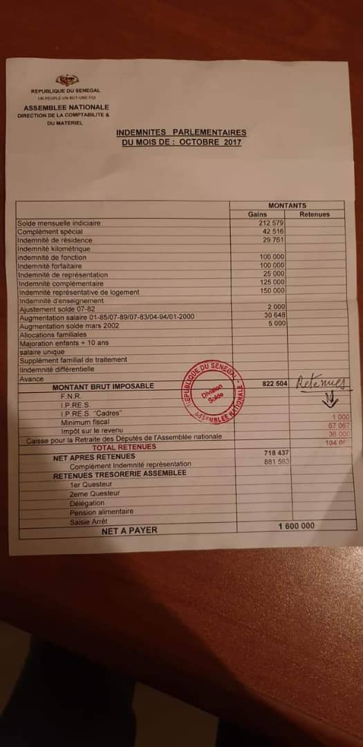 Impôt des députés: Interpellé par un compatriote, Mamadou Diop Decroix détaille tout, preuves à l'appui