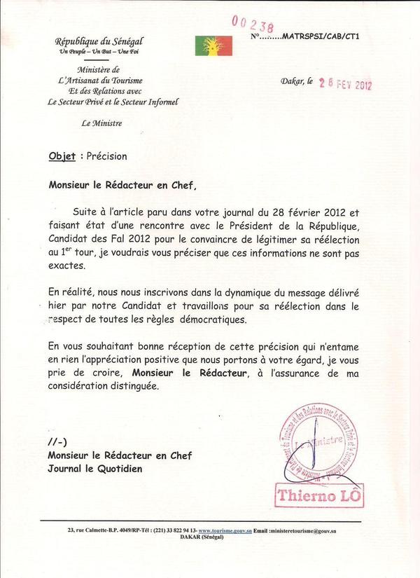 Les précisions de Thierno Lô: "Je ne suis pas un homme à jeter de l’huile sur le feu"