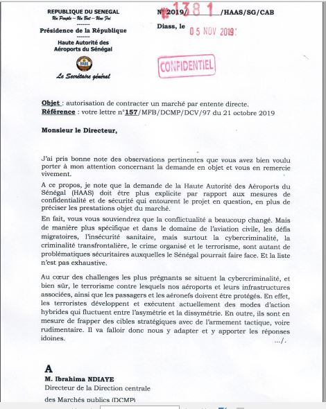 L'aéroport Blaise Diagne sur le point de passer un marché de gré à gré pour le remplacement d'un soi-disant système de contrôle d'accès défaillant L'aéroport Blaise Diagne sur le point de passer un marché de gré à gré pour le remplacement d'un soi-disant système de contrôle d'accès défaillant