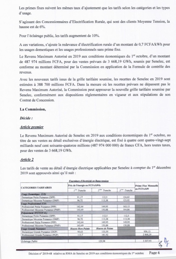 Hausse d’électricité: La Senelec détaille l’application des tarifs de 6% et de 10% Hausse d’électricité: La Senelec détaille l’application des tarifs de 6% et de 10%