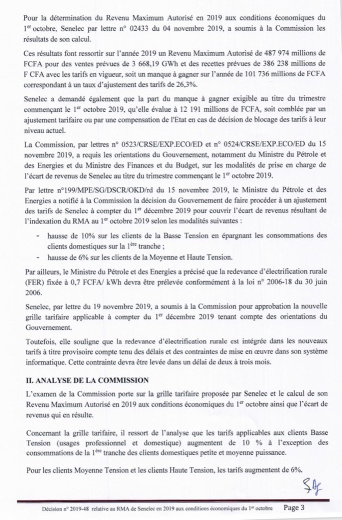 Hausse d’électricité: La Senelec détaille l’application des tarifs de 6% et de 10% Hausse d’électricité: La Senelec détaille l’application des tarifs de 6% et de 10%