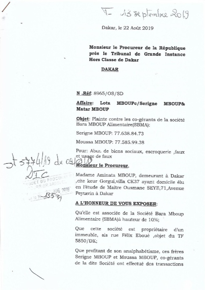 Escroquerie et abus de biens sociaux : Serigne Mboupe et son frère visés par une plainte…de leur sœur Escroquerie et abus de biens sociaux : Serigne Mboupe et son frère visés par une plainte…de leur sœur