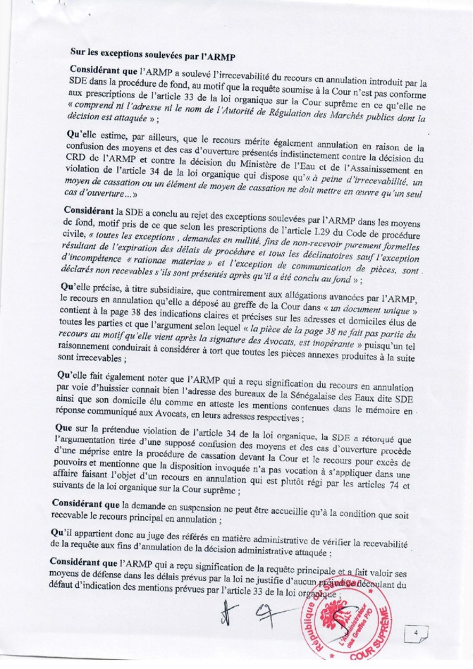 Contrat d’affermage de l’eau: Le Dg de l’Armp rétablit la vérité sur les prix proposés par la SDE et Suez