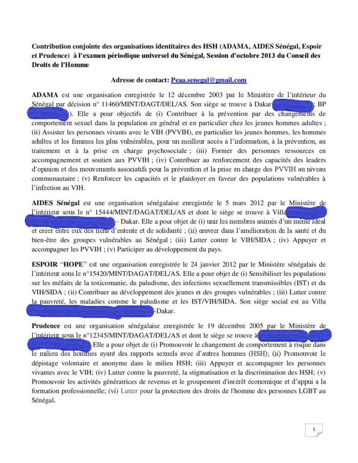 Récépissés des associations d'homosexuels : ces détails qui bétonnent les preuves brandis par de Mame Matar Gueye (documents) Récépissés des associations d'homosexuels : ces détails qui bétonnent les preuves brandis par de Mame Matar Gueye (documents)