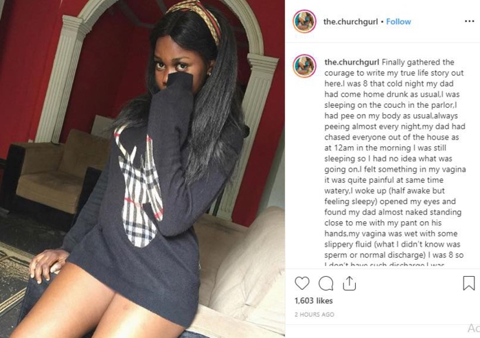 Une Nigériane raconte comment elle a été violée par son père à l’âge de 8 ans Une Nigériane raconte comment elle a été violée par son père à l’âge de 8 ans
