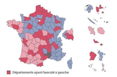 Hollande reprend 35 départements à Sarkozy