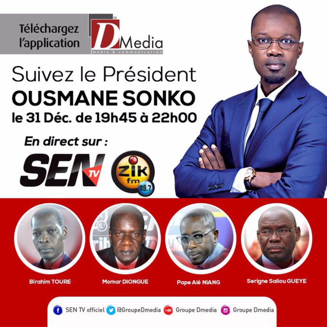 Discours du 31 Décembre: Ousmane Sonko fait la concurrence à Macky Sall
