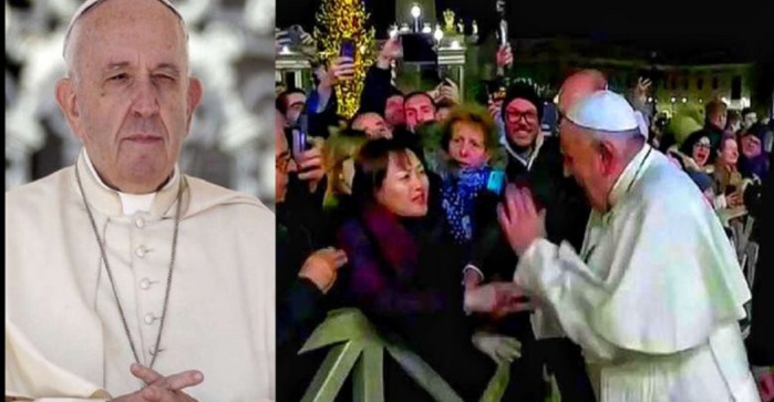 Quand le Pape François s’énerve contre une fidèle le soir du Nouvel an (Vidéo)