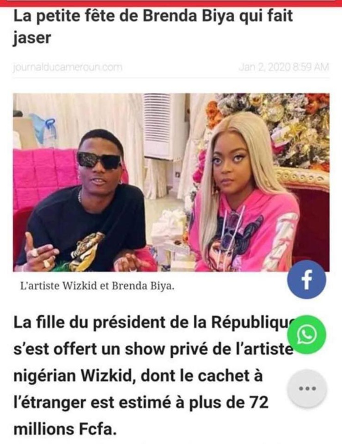 Cameroun: Wizkid invité par la famille présidentielle pour un show privé, 72 millions auraient été dépensés