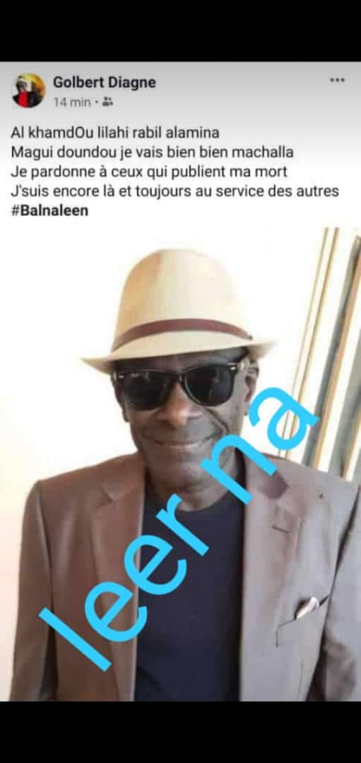 FAKE NEWS - Golbert Diagne est toujours en vie (PREUVE)