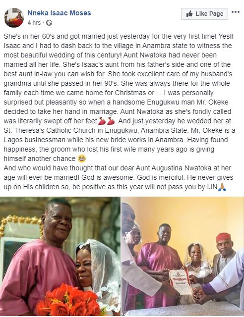 Nigeria: Elle se marie pour la première fois à l’âge de 60 ans (photos) Nigeria: Elle se marie pour la première fois à l’âge de 60 ans (photos)