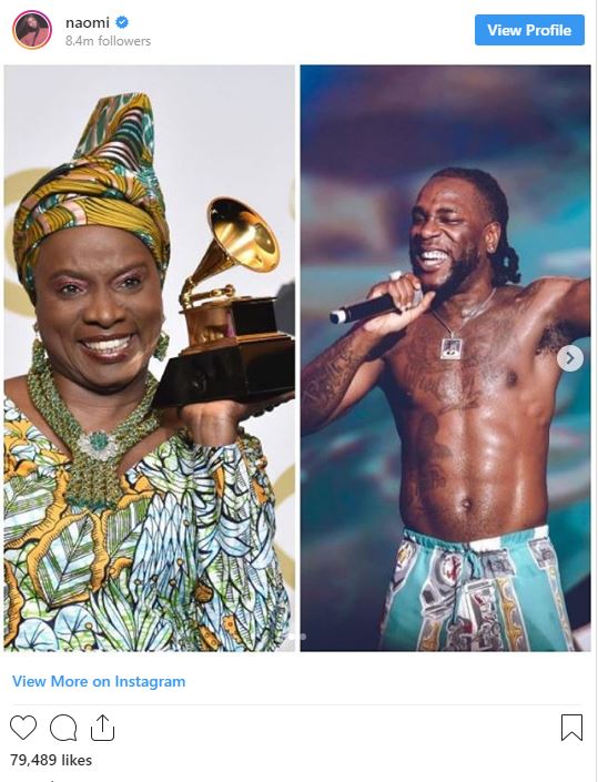 Grammy Awards : Naomi Cambell réclame une catégorie Afrobeats Grammy Awards : Naomi Cambell réclame une catégorie Afrobeats