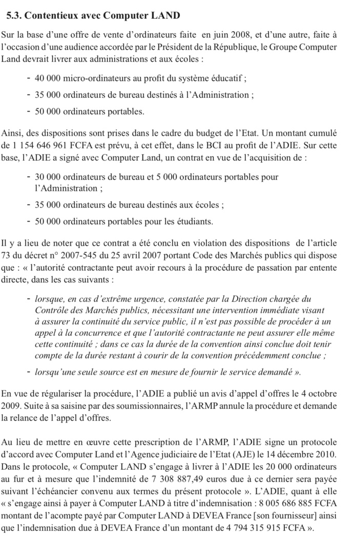 Marché de près de 100 000 ordinateurs : l’Adie octroie un gré à gré de plus de 12 milliards à Thiam Computer Land qui ne livre pas tous les...