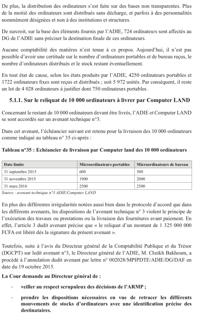 Marché de près de 100 000 ordinateurs : l’Adie octroie un gré à gré de plus de 12 milliards à Thiam Computer Land qui ne livre pas tous les...
