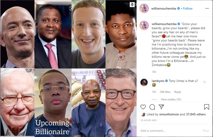 «Les vrais milliardaires ne gardent pas la barbe», dixit un acteur nigérian «Les vrais milliardaires ne gardent pas la barbe», dixit un acteur nigérian