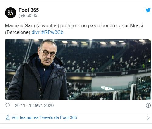 Maurizio Sarri réagit à la rumeur annonçant Lionel Messi à la Juventus